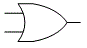 Symbol for binary logic OR gate
